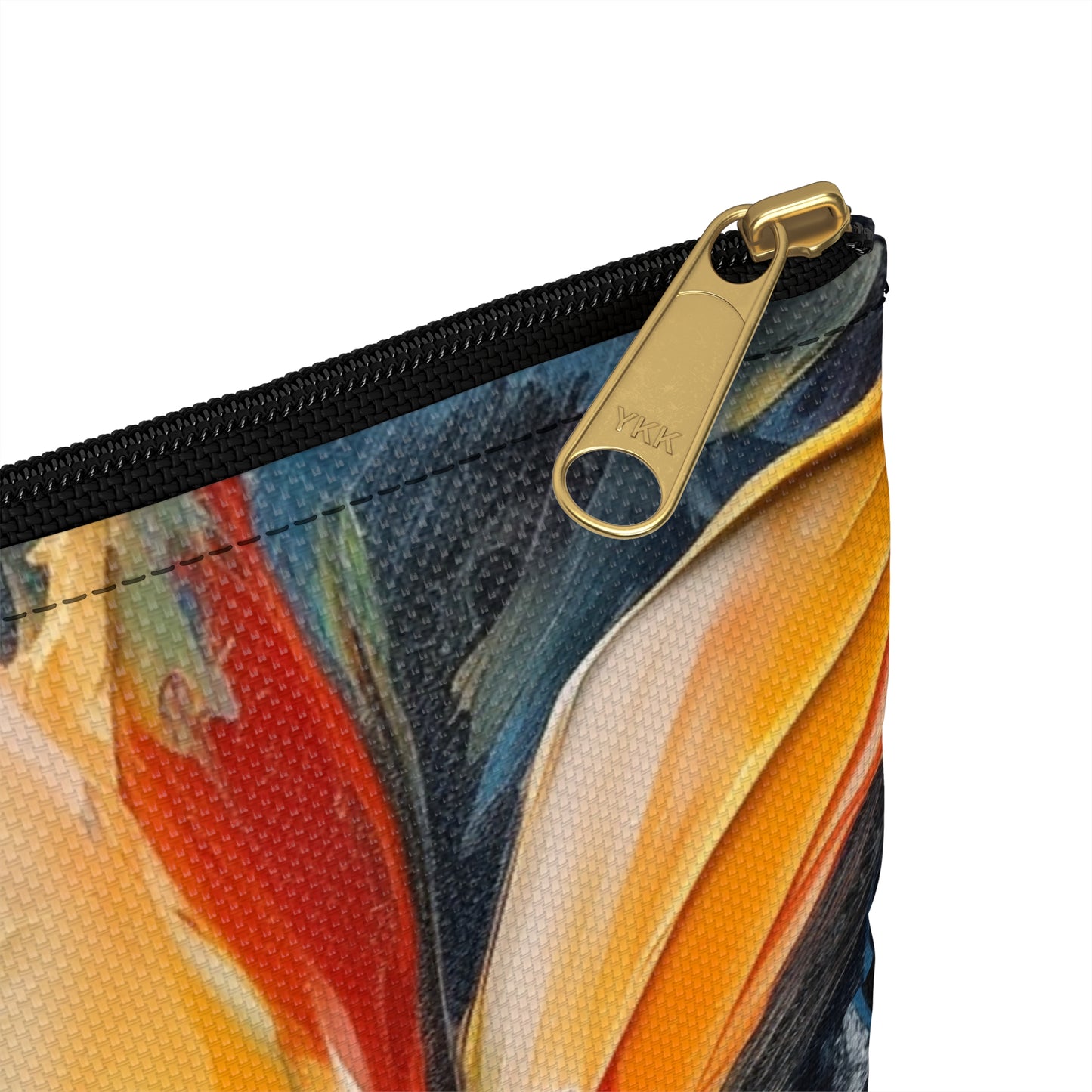 Orange Tulip Magic on Accessory Pouch: A Blossoming Artistic Delight