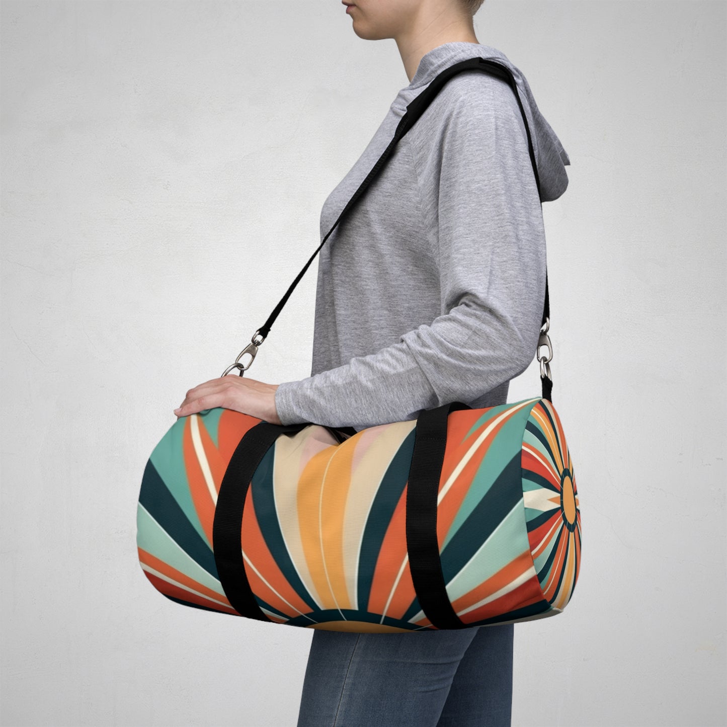 Starburst Candy Colored Retro Bliss: Carry it with Style in our 1960s-inspired Duffel Bag