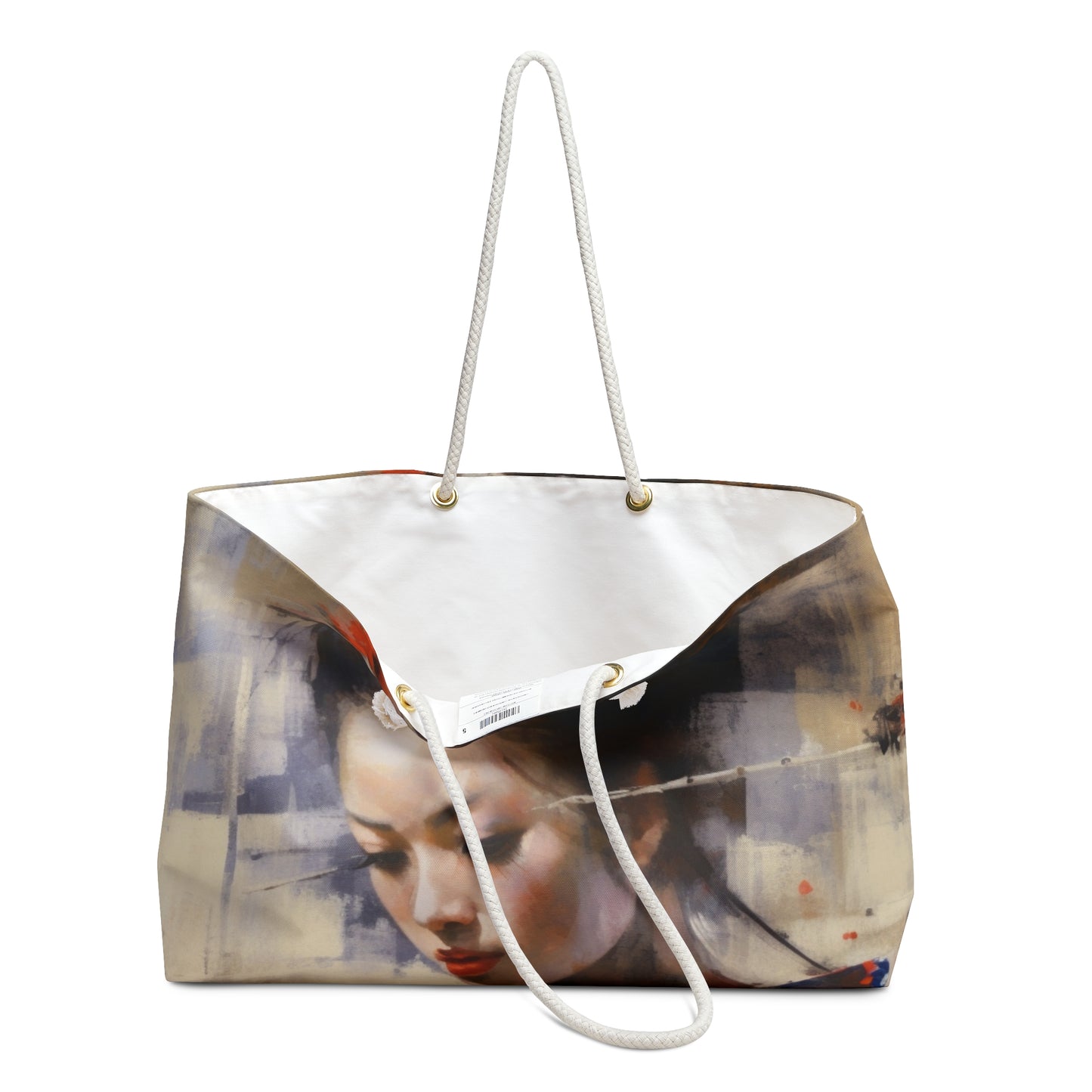 Japanese-Inspired Abstract Oil Painting Weekender Bag:Celebrating Geisha Beauty