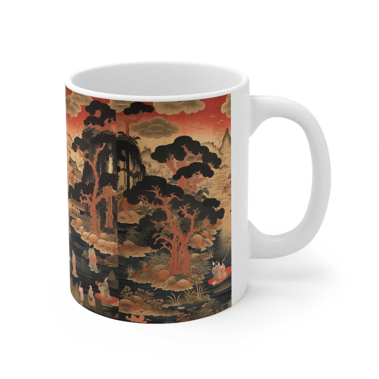 Custom Japanese Tapestry Ceramic Mug: Your Personalized Artistic Statement