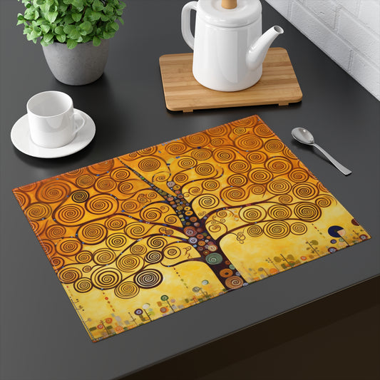 Symbolic Harmony: Gustav Klimt Tree of Life Placemat, Embrace Artistic Elegance