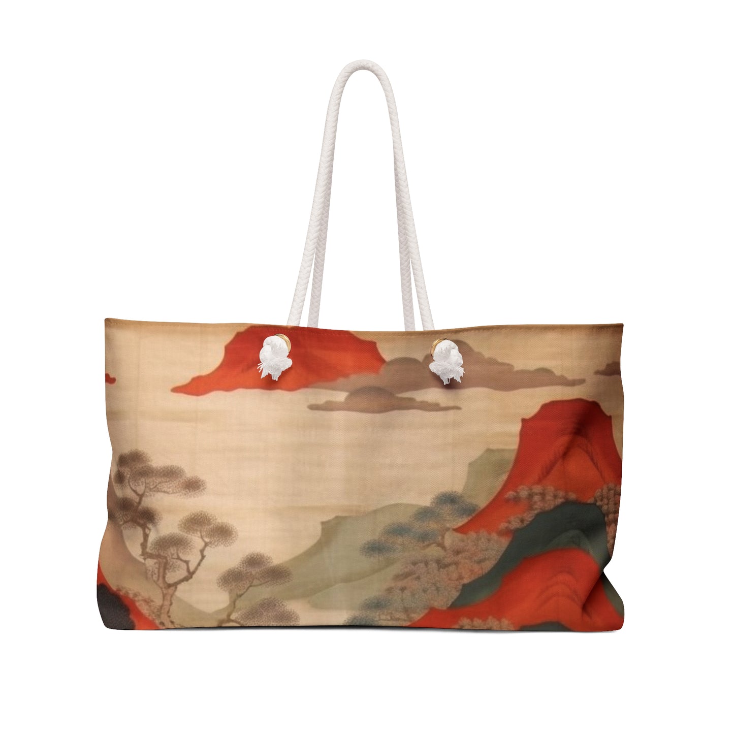 Custom Japanese Tapestry on a Weekender Bag - Unique Artistic Expression