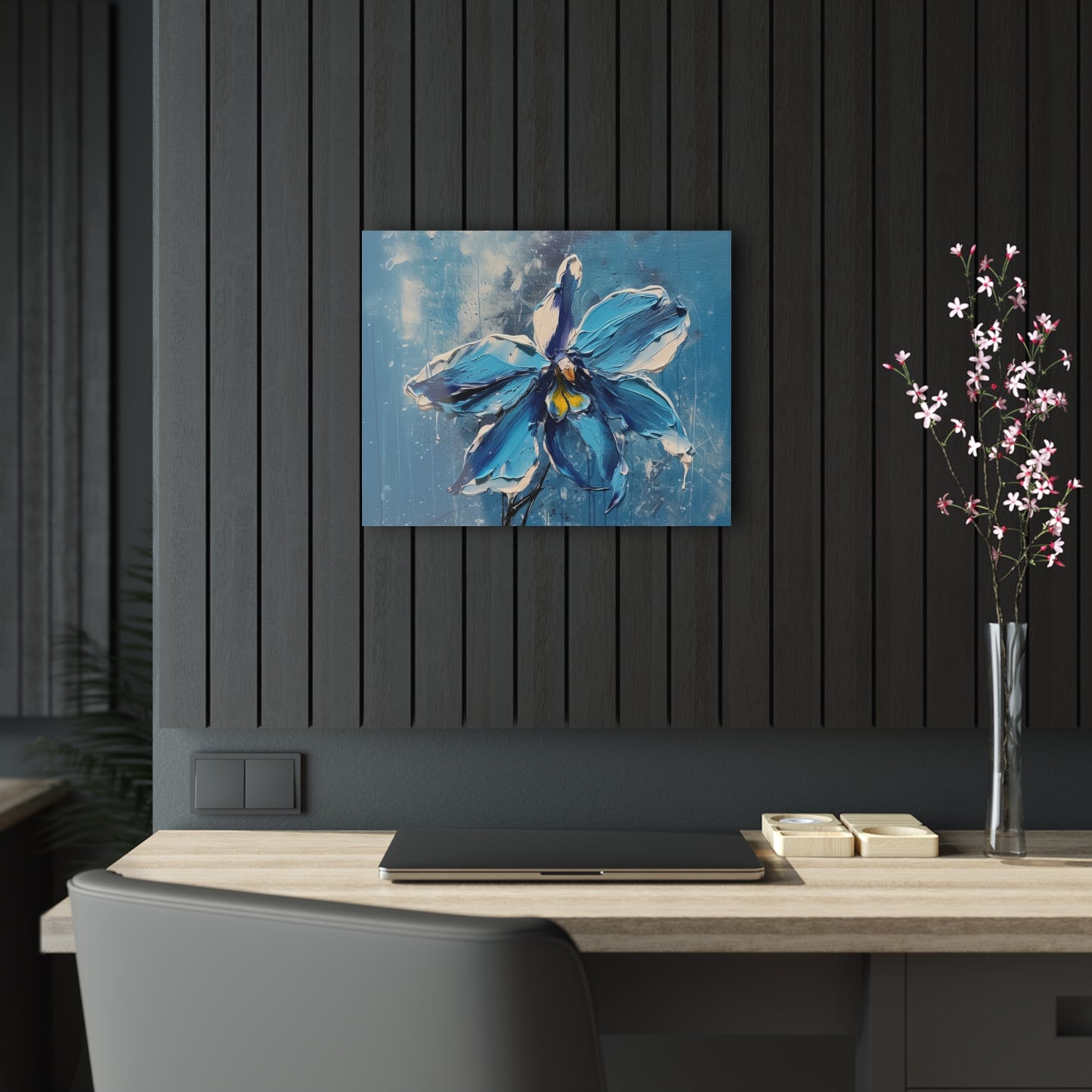 Abstract Backgrounds Acrylic Prints: Blue Orchid Bliss in Artistic Abstraction