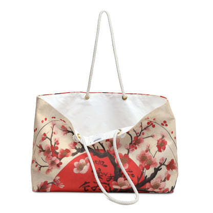 Nature's Brushstrokes: Weekender Bag Featuring Captivating Cherry Blossom Drawings