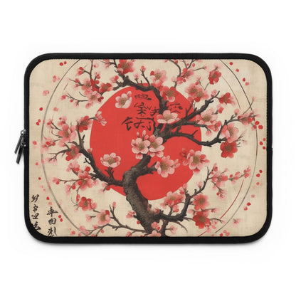 Nature's Brushstrokes: Laptop Sleeve Featuring Captivating Cherry Blossom Drawings