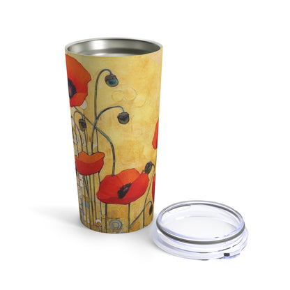 Elevate Your Sip: Tumbler Adorned with Gustav Klimt's Poppies