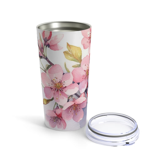 Cherry Blossom Delight: Floral Watercolor Tumbler