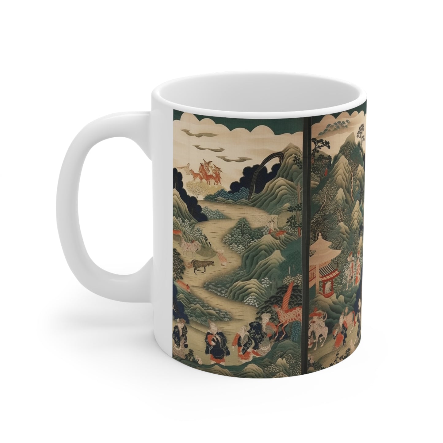 Ceramic Mug: Japanese Tapestry Delight - Experience the Essence of Traditional Japanese Art in Your Hands