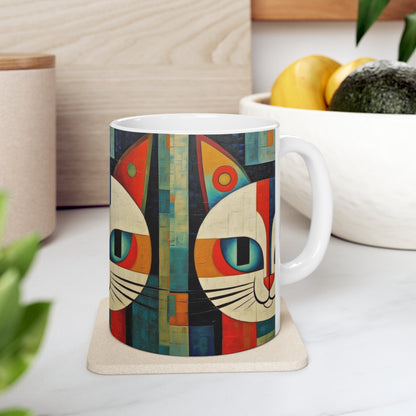 Midcentury Picasso Fusion: Ceramic Mug for Modern Art Enthusiasts