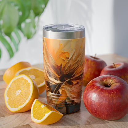 A Brush of Nature's Elegance: Tumbler for Artistic Flower Lovers