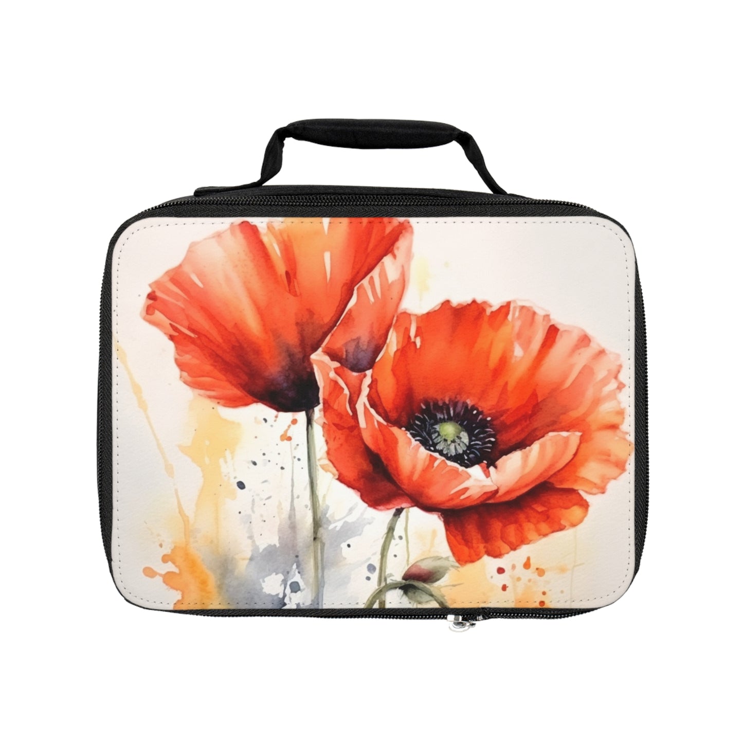 Whimsical Poppy Flower Watercolor Lunch Bag: An Artistic Delight