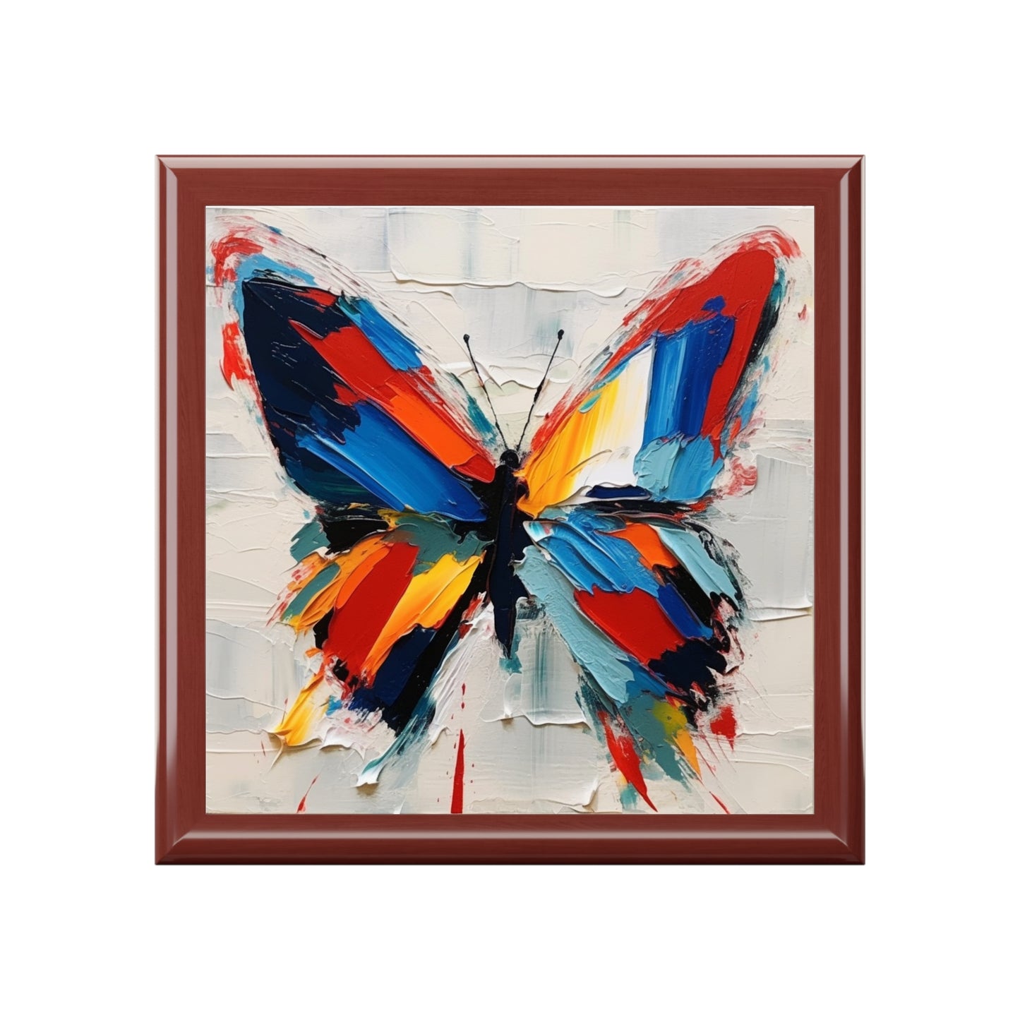 Abstract Jewelry Box for Art Lovers: Butterfly-Inspired Delight