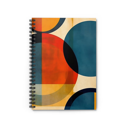 Geometric Abstract Art Essentials: Midcentury Modern Spiral Notebook Ruled