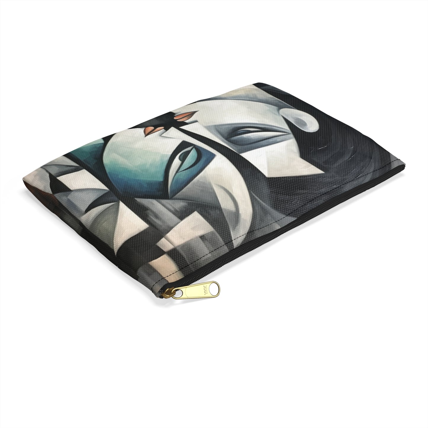 Accessory Pouch with Cubist Art: Finesse and Abstract Flair