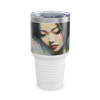 Sip in Style: Ringneck Tumbler with Geisha Art, Embrace the Japanese Artistic Flair in Every Refreshing Drink