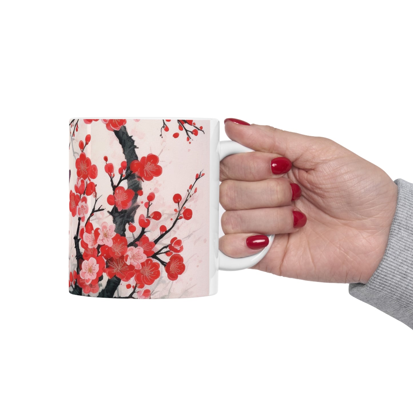 Blossoming Serenity: Ceramic Mug Capturing the Essence of Cherry Blossoms