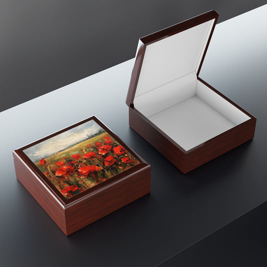 Abstract Poppy Fields: Jewelry Box for Artistic Inspiration