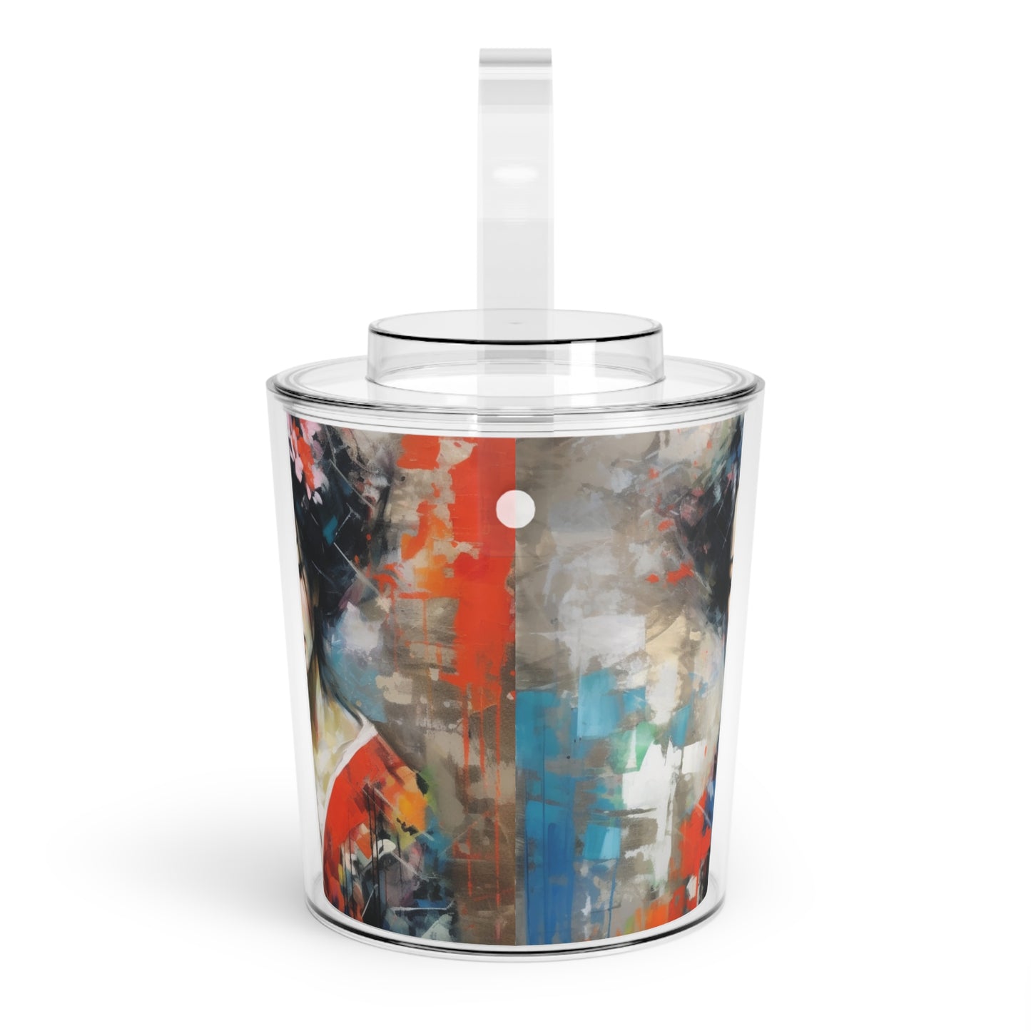 Ice Bucket with Tongs with Geisha Art: Sip in Style with Japanese Artistic Flair