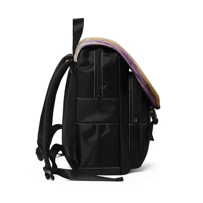 Expressive Lavender Drawing on Unisex Casual Shoulder Backpack: A Symphony of Colors and Petals