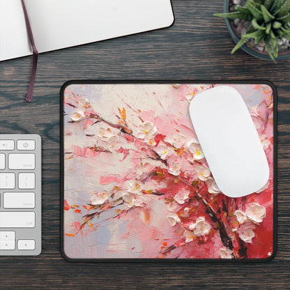 Abstract Cherry Blossom Gaming Mouse Pad: Captivating Brushstrokes in Every Sip