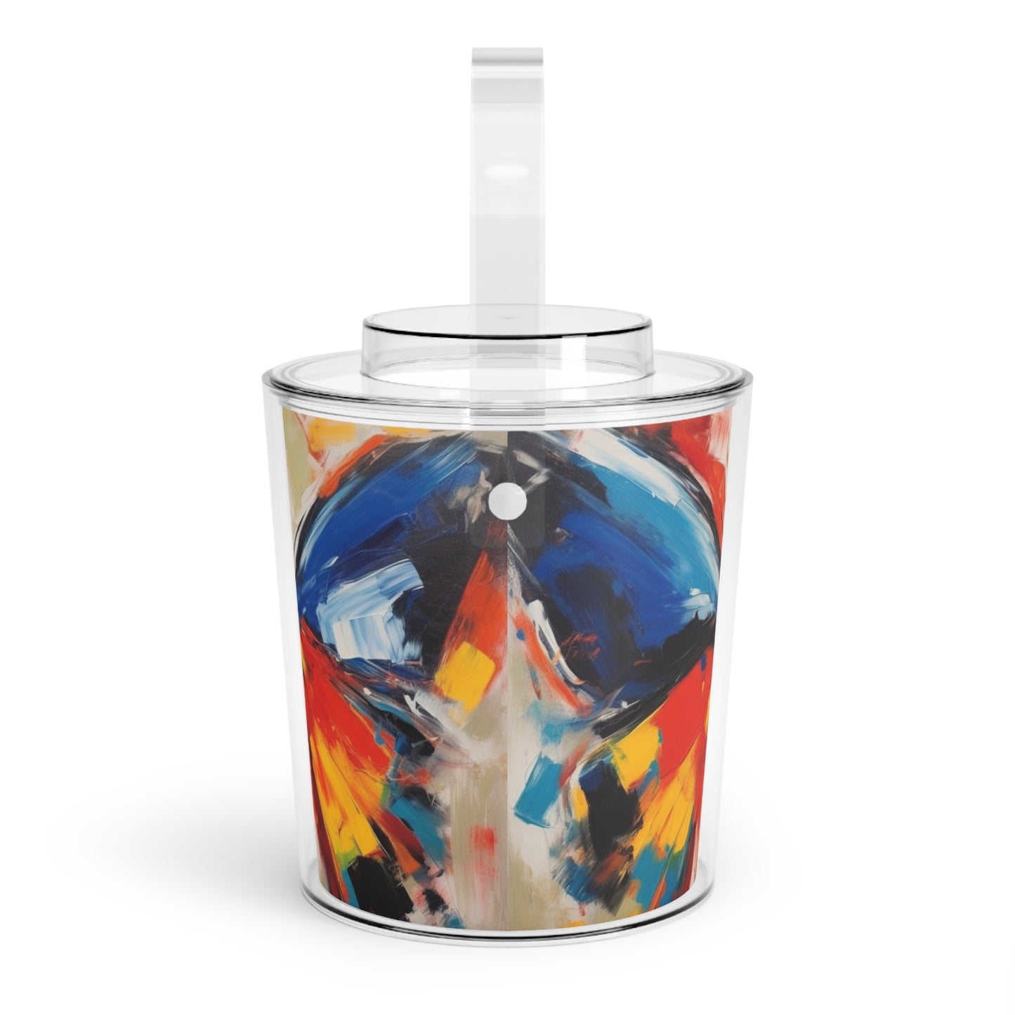 Brush Strokes of Butterfly Splendor: Ice Bucket with Tongs for Artistic Inspiration
