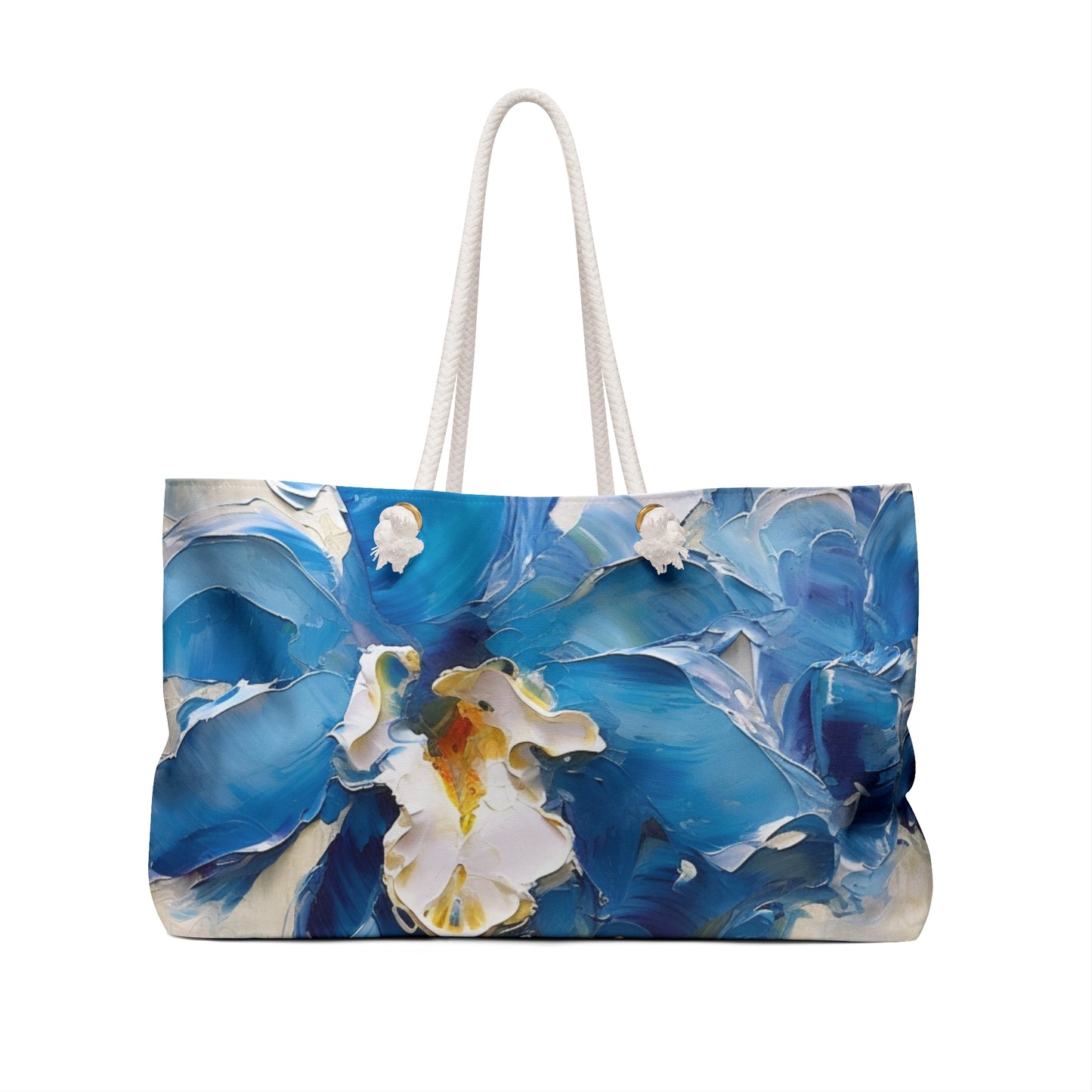 Embrace Artistic Expression with Blue Orchid Abstract Painting Weekender Bag