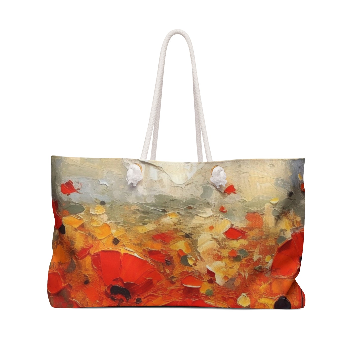 Whimsical Poppy Art on Weekender Bag