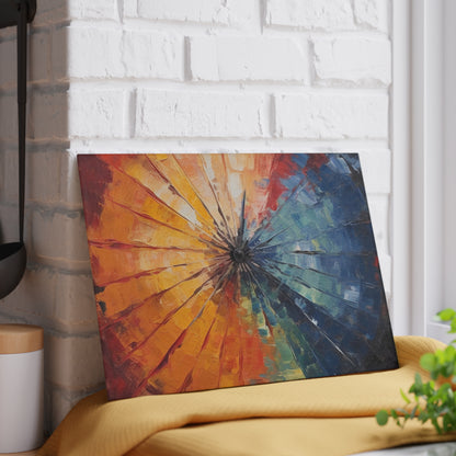 Abstract Art Glass Cutting Board: Japanese Umbrella, A Reflection of Creativity