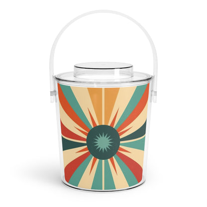 Vintage Fashion Inspiration: Starburst Candy Colored Ice Bucket with Tongs with 1950s and 1960s Flair