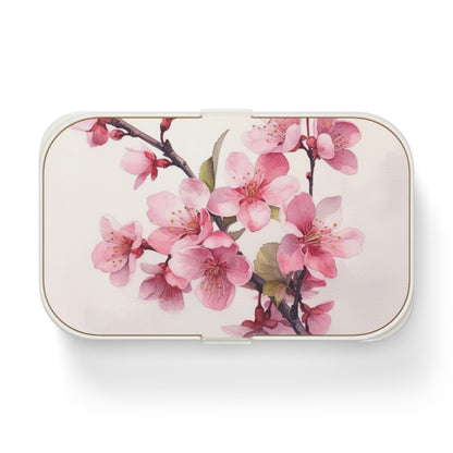 Artistic Flourish: Floral Watercolor Cherry Blossom Bento Box