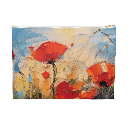 Accessory Pouch Paradise: Abstract Poppy Artwork and Flower Drawings