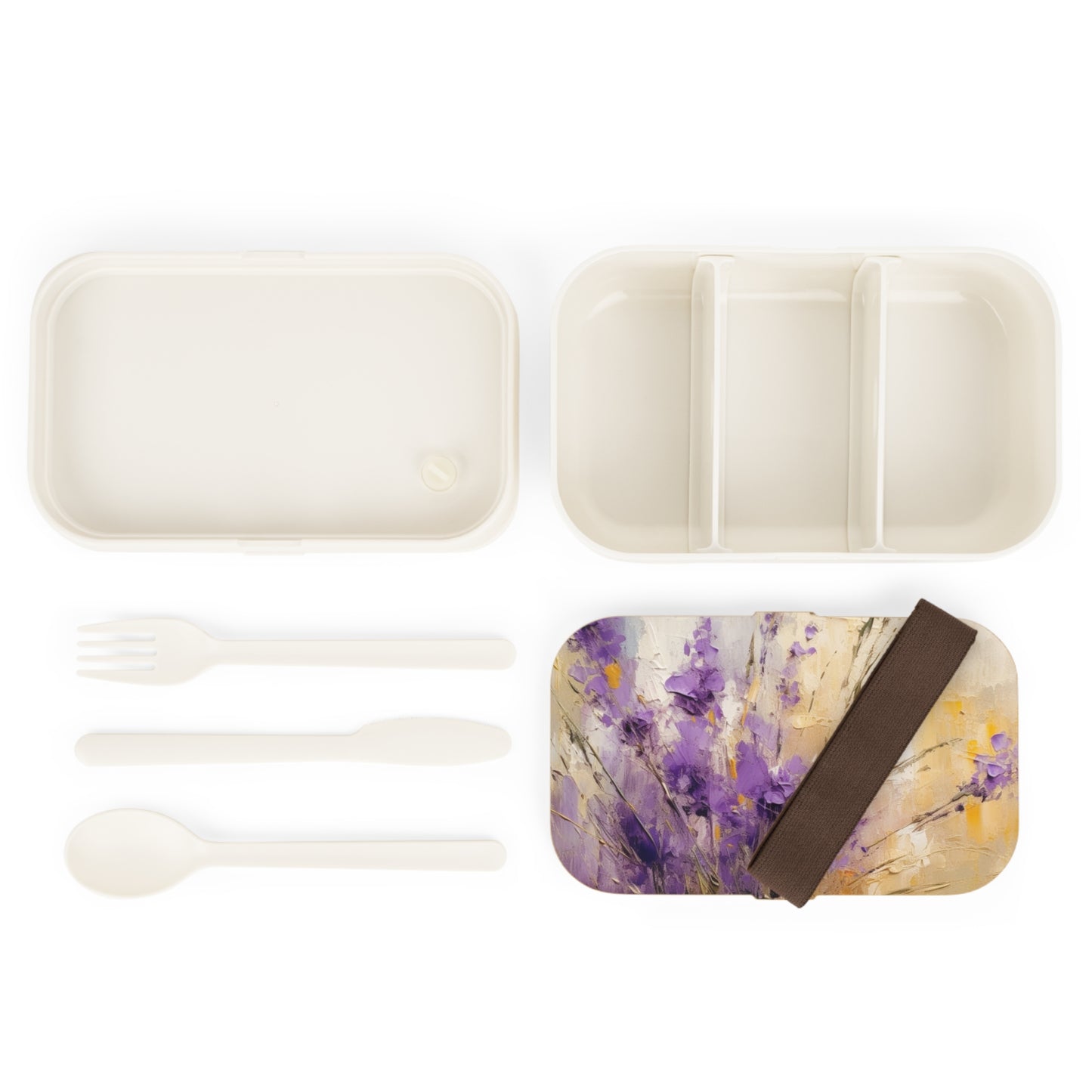 Expressive Lavender Drawing on Bento Box: A Symphony of Colors and Petals