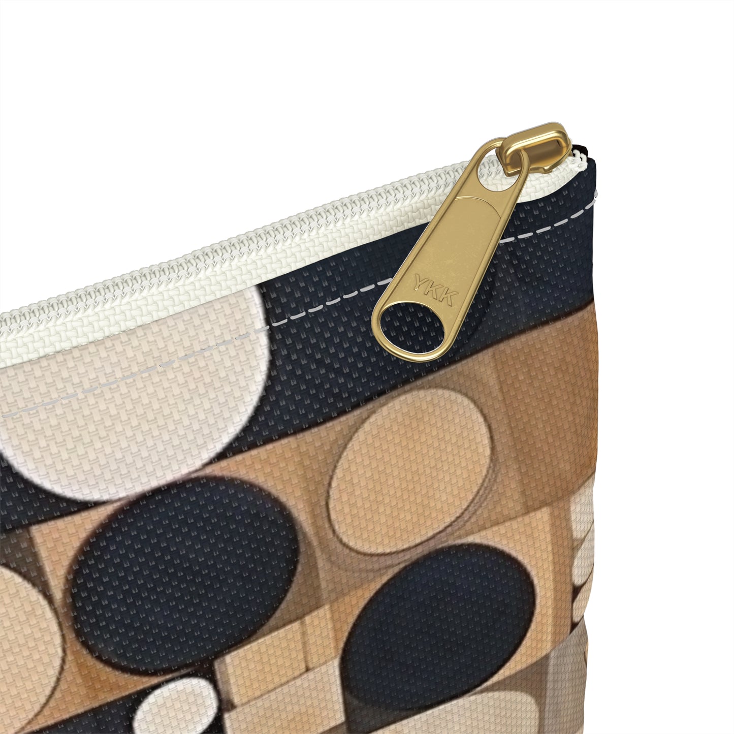 Geometric Simplicity in Earth Tones: Graphic Canvas Pouch