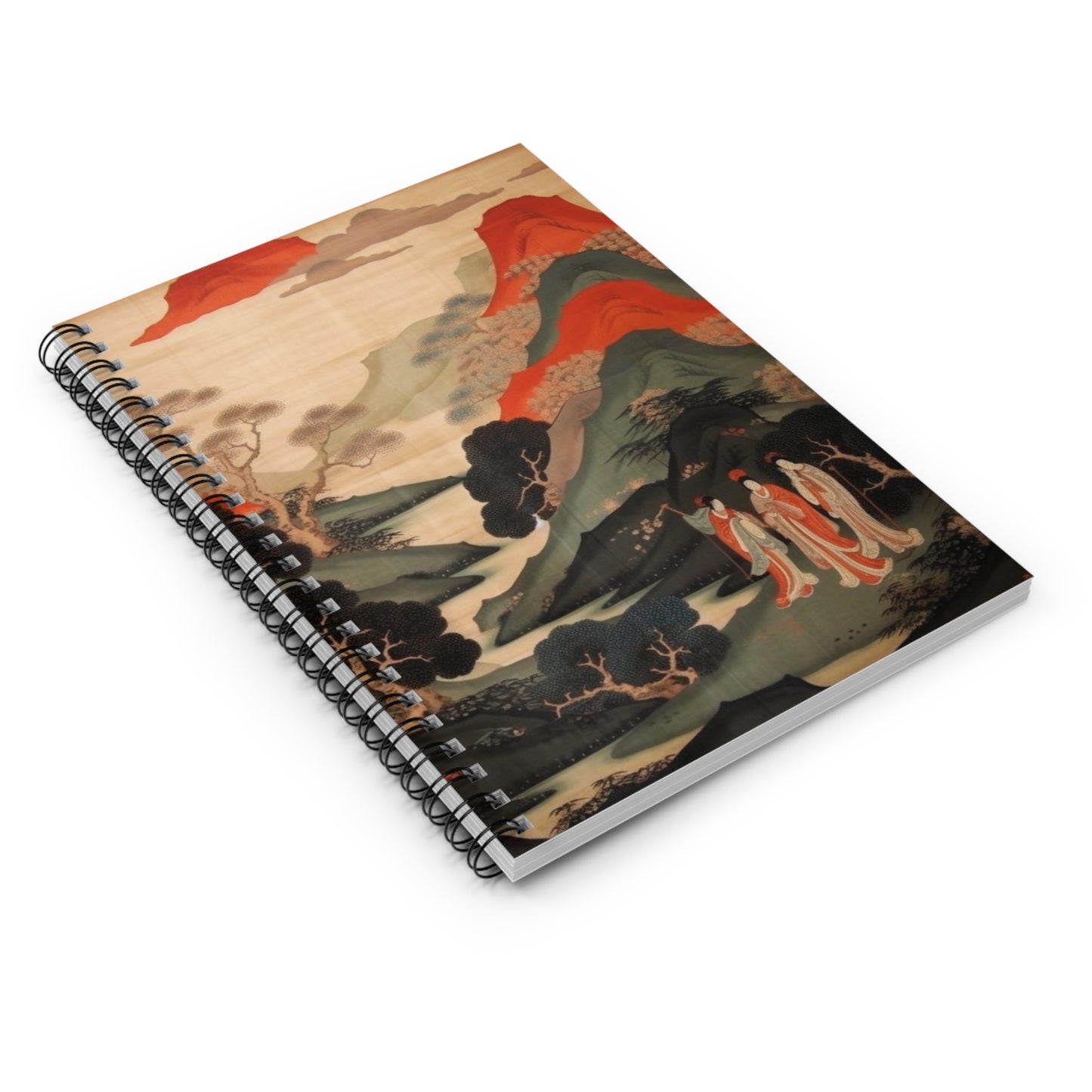 Custom Japanese Tapestry on a Spiral Notebook - Unique Artistic Expression