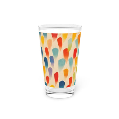 Shape Symphony: Energetic Brushwork Pint Glass