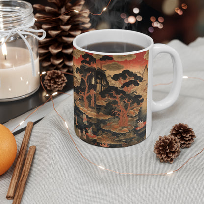 Custom Japanese Tapestry Ceramic Mug: Your Personalized Artistic Statement