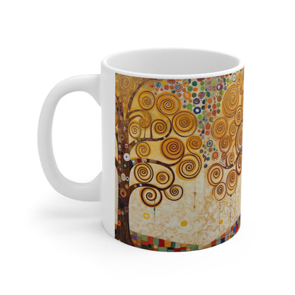 Captivating Artistry: The Tree of Life Ceramic Mug, Inspired by Gustav Klimt's Timeless Masterpiece