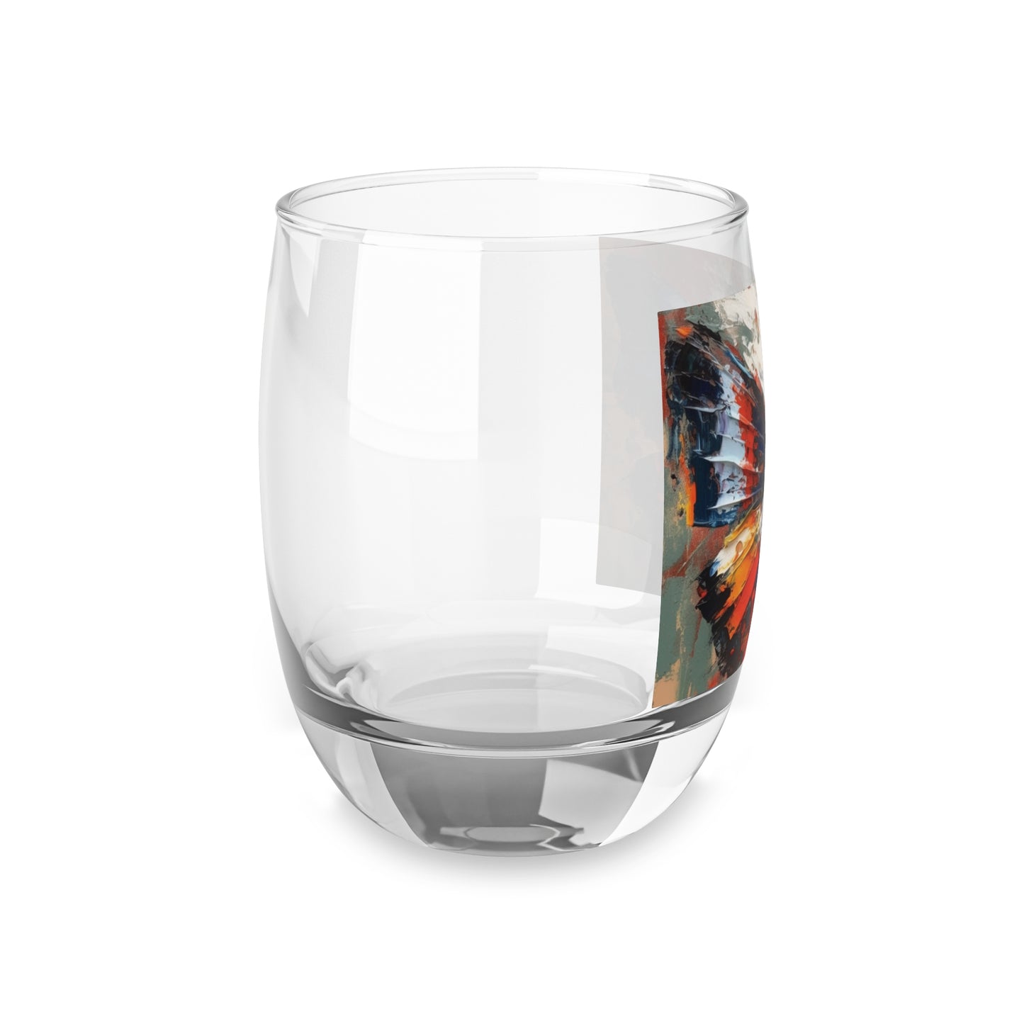 Whiskey Glass with Bauhaus-Inspired Butterfly Drawing: A Harmonious Blend of Art and Functionality