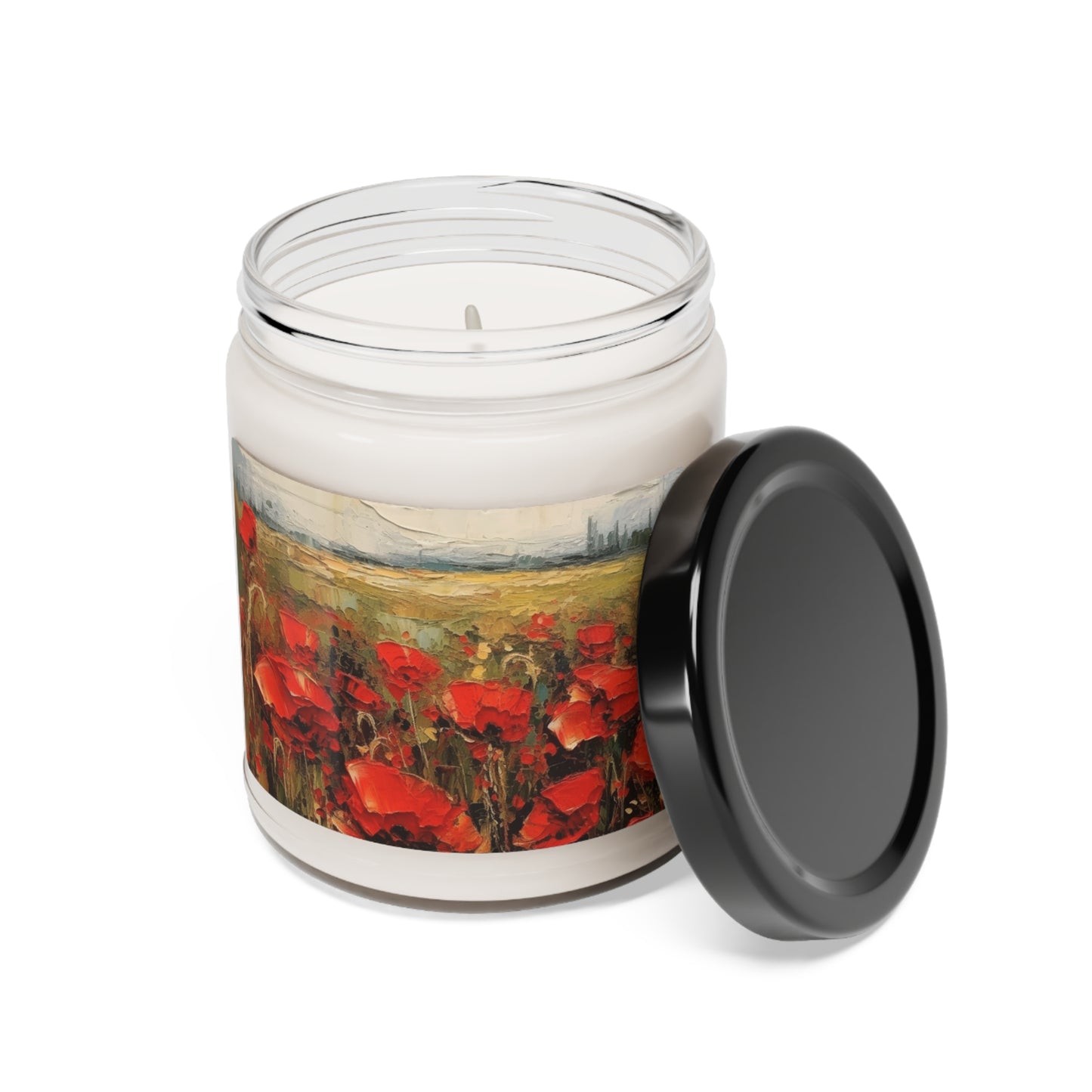 Abstract Poppy Fields: Scented Soy Candle for Artistic Inspiration