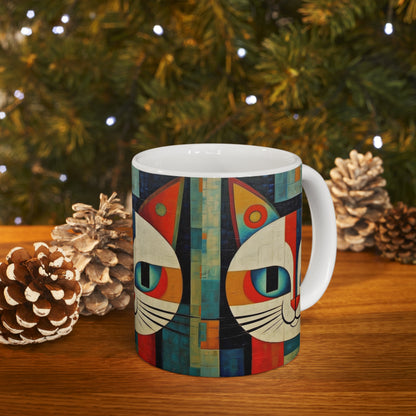 Midcentury Picasso Fusion: Ceramic Mug for Modern Art Enthusiasts