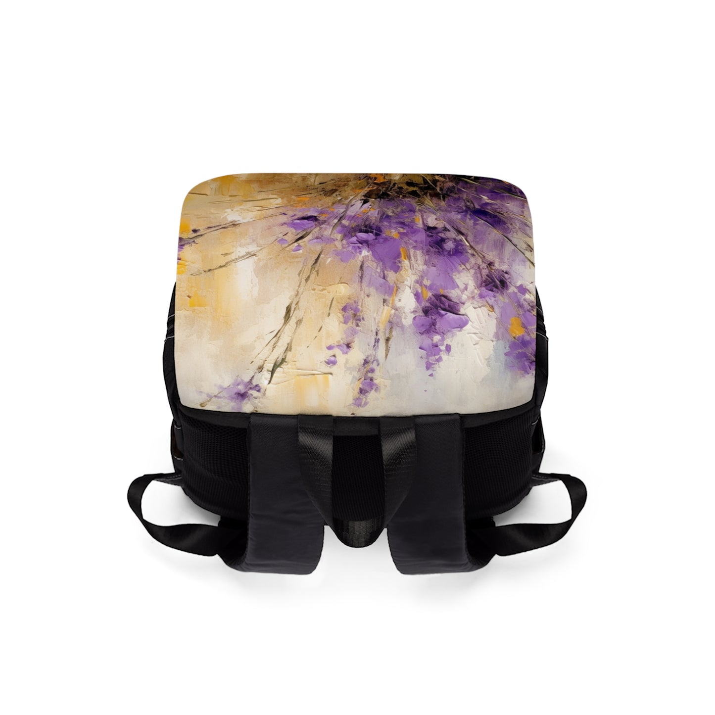Expressive Lavender Drawing on Unisex Casual Shoulder Backpack: A Symphony of Colors and Petals