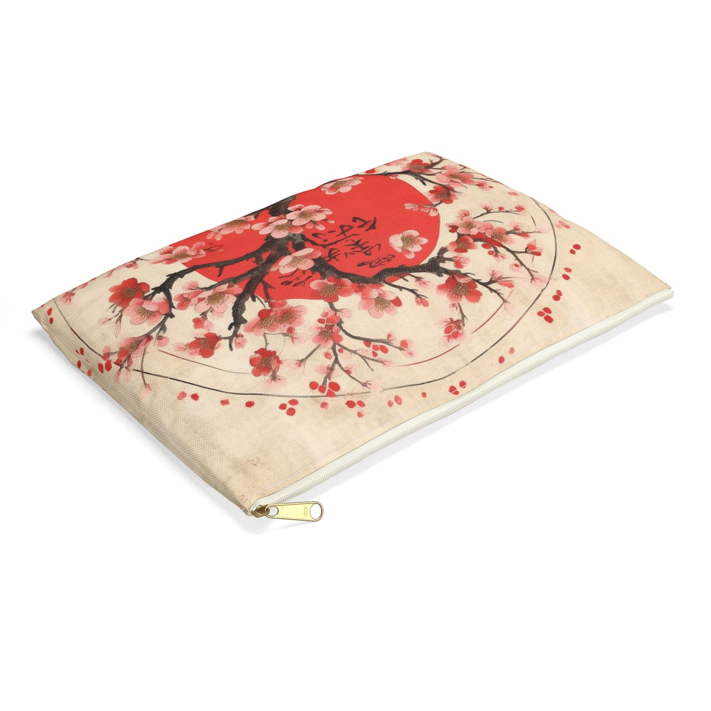 Nature's Brushstrokes: Accessory Pouch Featuring Captivating Cherry Blossom Drawings