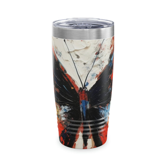 Tumbler with Bauhaus-Inspired Butterfly Drawing: A Harmonious Blend of Art and Functionality