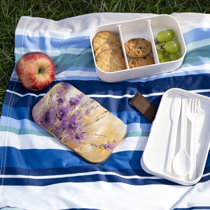 Expressive Lavender Drawing on Bento Box: A Symphony of Colors and Petals