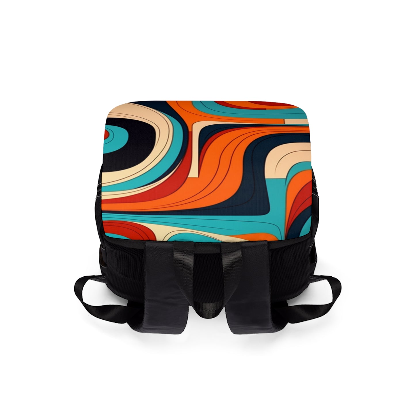 Midcentury Abstractions: Abstract-Inspired Unisex Casual Shoulder Backpack for Atomic Age Design