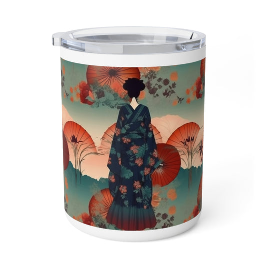 Authentic Japanese Flair: Kimono Insulated Coffee Mug