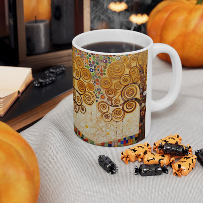 Captivating Artistry: The Tree of Life Ceramic Mug, Inspired by Gustav Klimt's Timeless Masterpiece