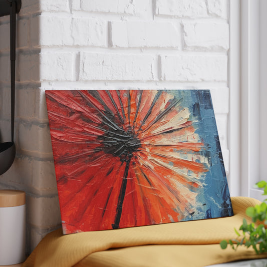 Umbrella Painting Glass Cutting Board: Channel Your Inner Artist with Abstract Oil Paint