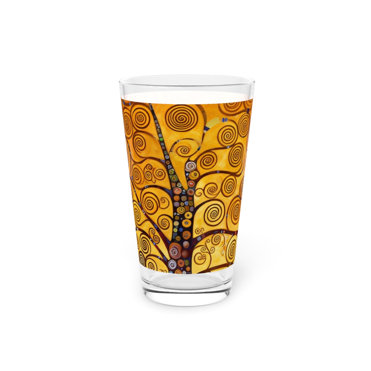 Symbolic Harmony: Gustav Klimt Tree of Life Pint Glass, Embrace Artistic Elegance