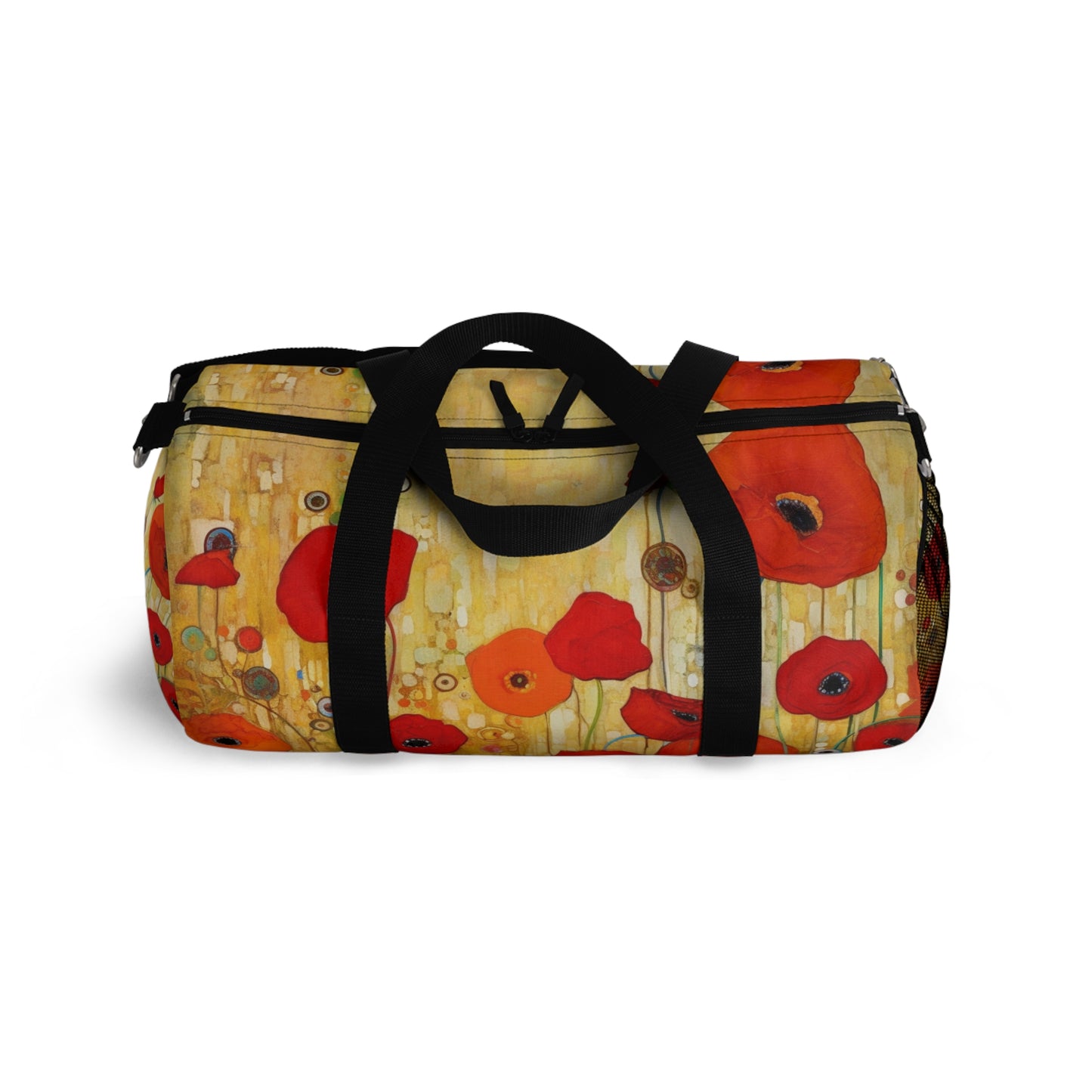 Floral Symphony: Duffel Bag showcasing Gustav Klimt's Poppies in Art Nouveau